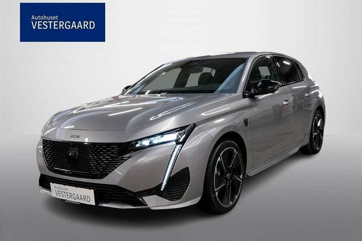 Grå Peugeot E-308 fra 2024 set udefra