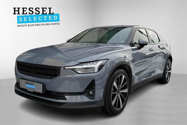 Beige Polestar 2 fra 2021 set udefra
