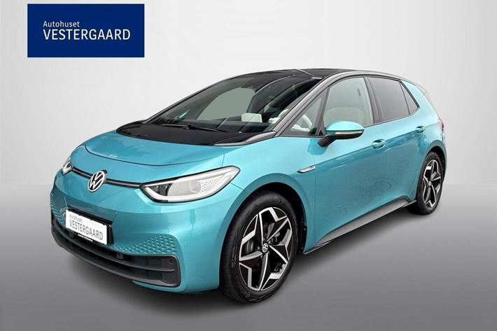 Blå VW ID.3 fra 2021 set udefra