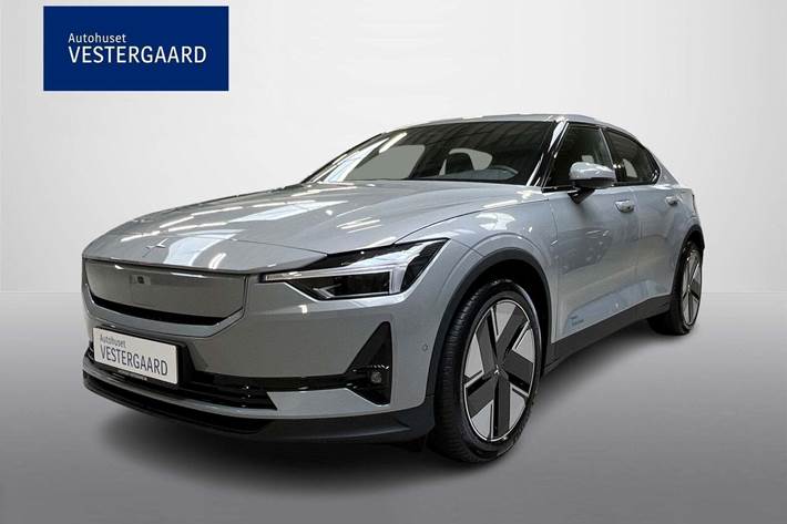 Grå Polestar 2 fra 2025 set udefra