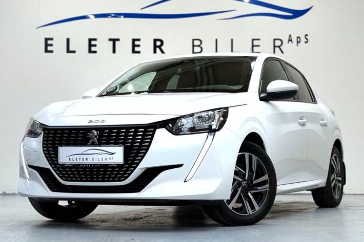 Hvid Peugeot 208 fra 2020 set udefra