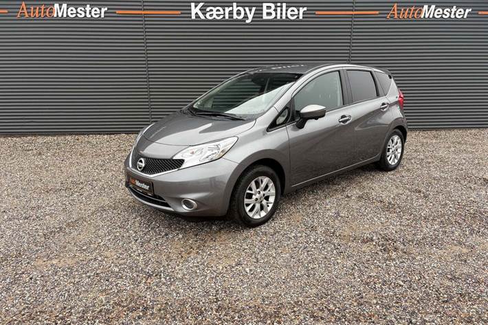 Grå Nissan Note fra 2015 set udefra