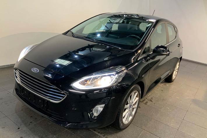 Sort Ford Fiesta fra 2018 set udefra