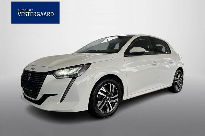 Hvid Peugeot 208 fra 2020 set udefra