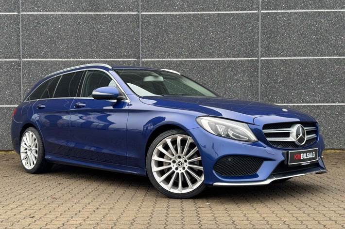 Blå Mercedes C220 d fra 2016