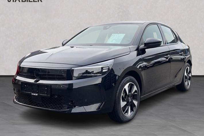 Sort Opel Corsa-e fra 2024 set udefra