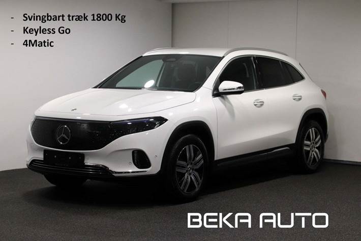 Hvid Mercedes EQA300 fra 2024 set udefra