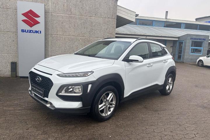 Hvid Hyundai Kona fra 2018 set udefra
