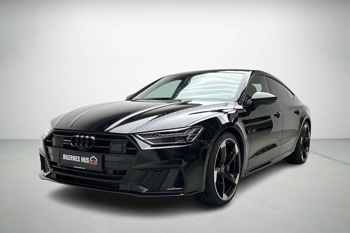 Sort Audi A7 fra 2021 set udefra