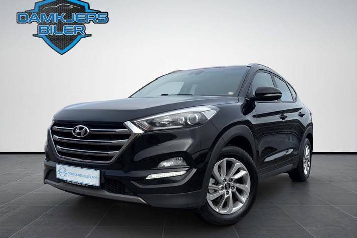 Gul Hyundai Tucson fra 2017 set udefra