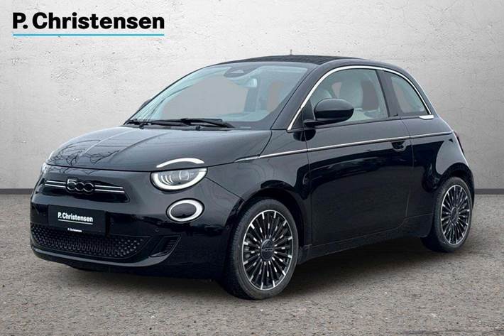 Sort Fiat 500e fra 2022 set udefra