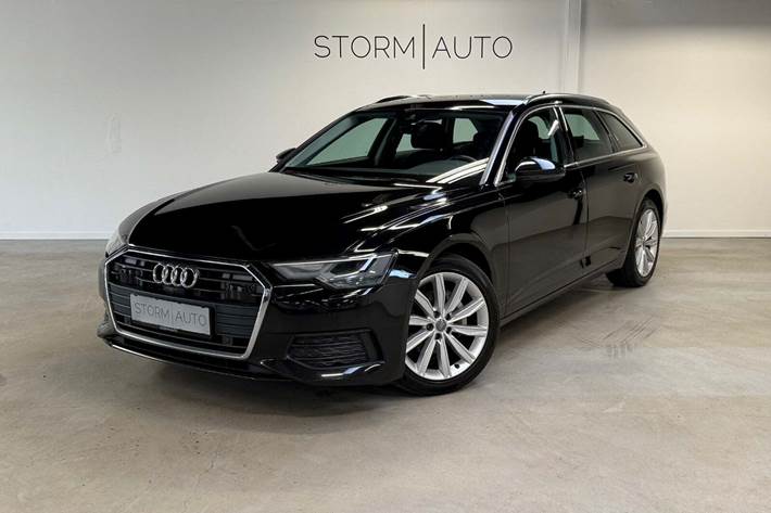 Sort Audi A6 fra 2019 set udefra