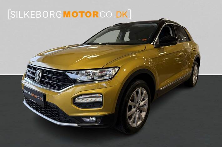 Gul VW T-Roc fra 2019 set udefra