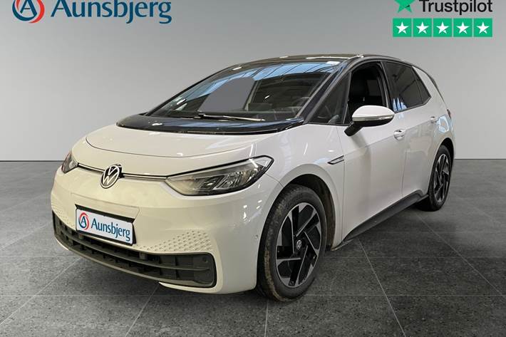 Hvid VW ID.3 fra 2022 set udefra