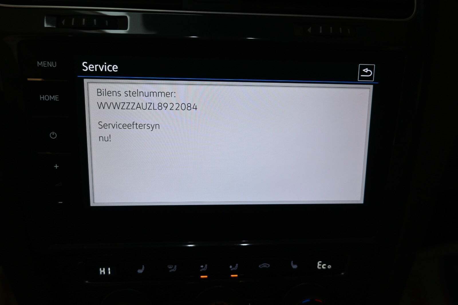 Blå VW e-Golf VII fra 2021