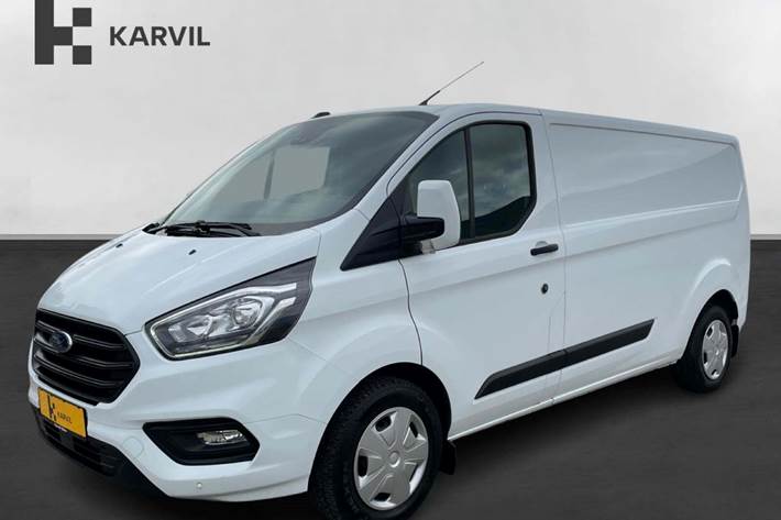 Hvid Ford Transit Custom 300L fra 2021 set udefra