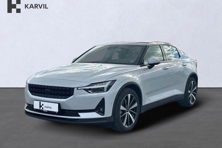 Hvid Polestar 2 fra 2022 set udefra