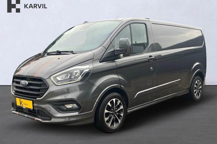 Grå Ford Transit Custom 320L fra 2020 set udefra