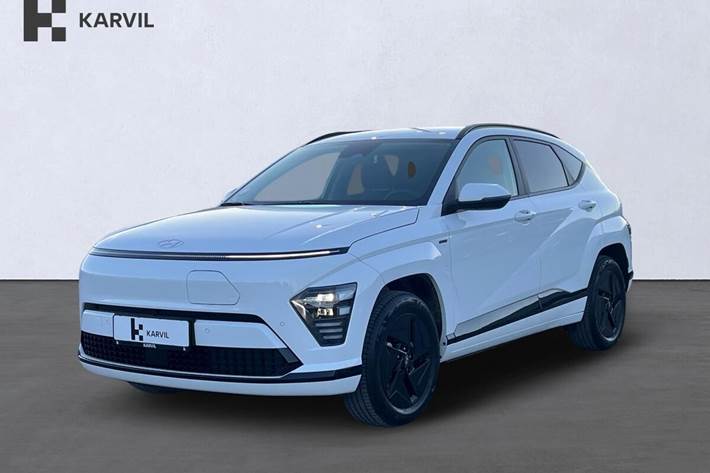Hvid Hyundai Kona fra 2025 set udefra