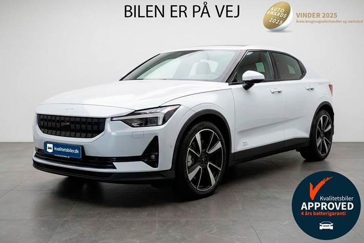 Hvid Polestar 2 fra 2020 set udefra