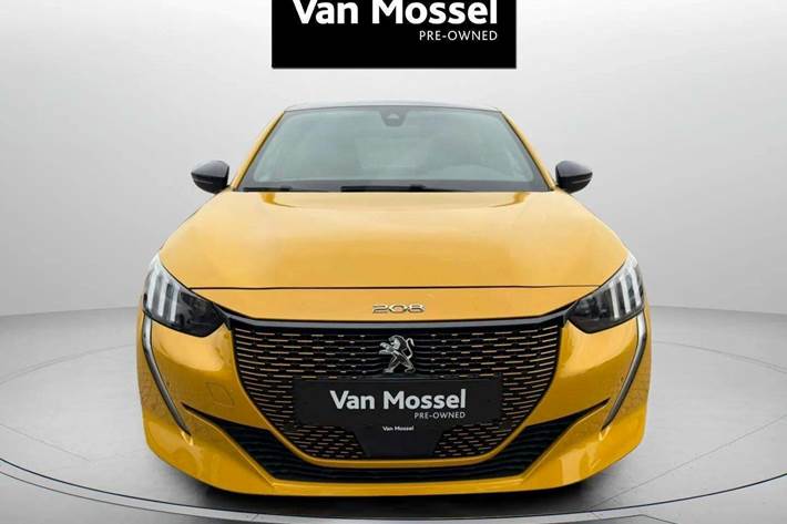 Gul Peugeot e-208 fra 2020