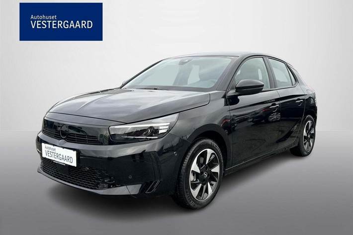 Sort Opel Corsa-e fra 2024 set udefra