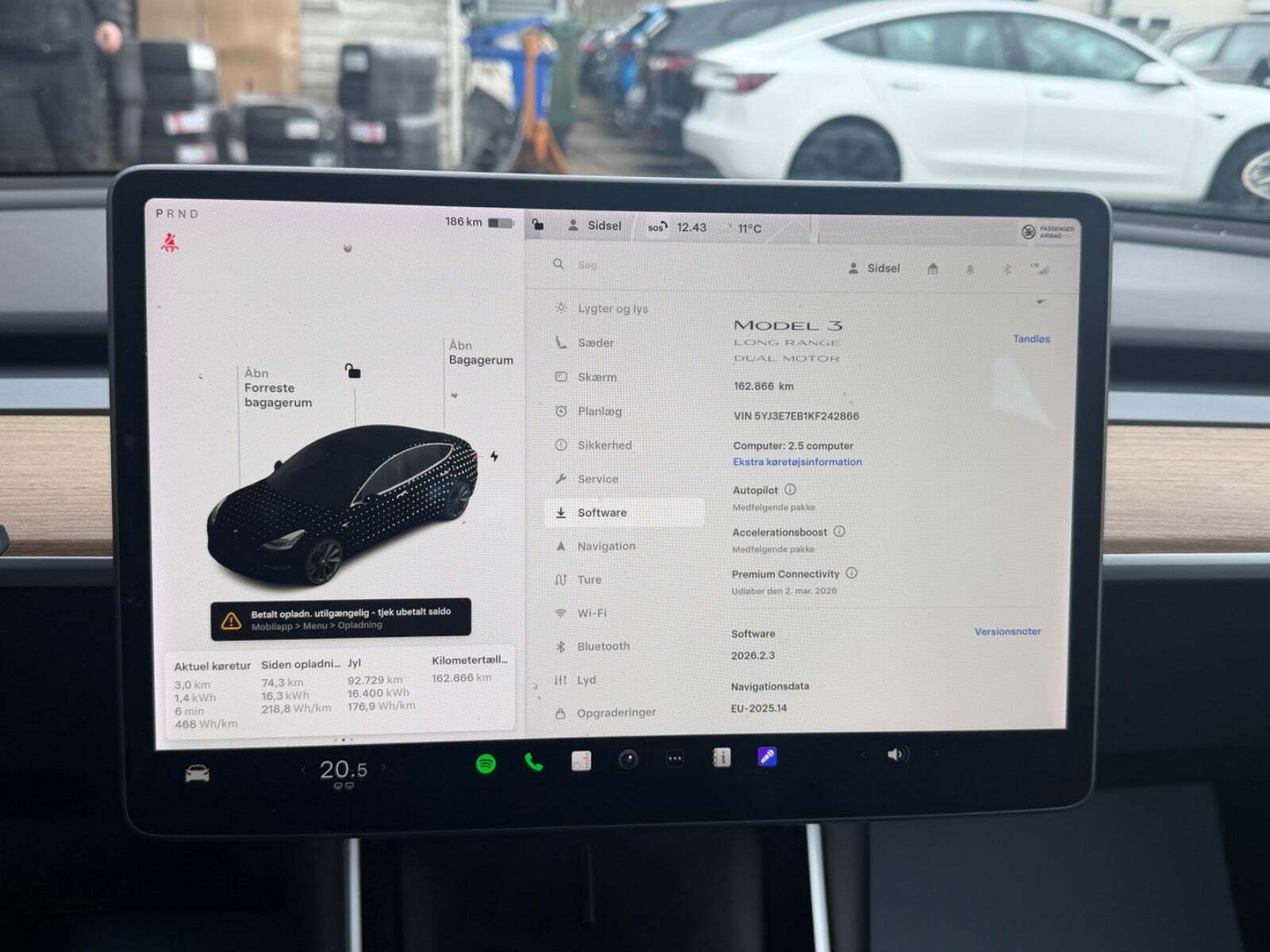 Sort Tesla Model 3 fra 2019