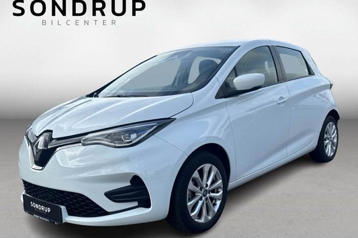 Hvid Renault Zoe fra 2021 set udefra