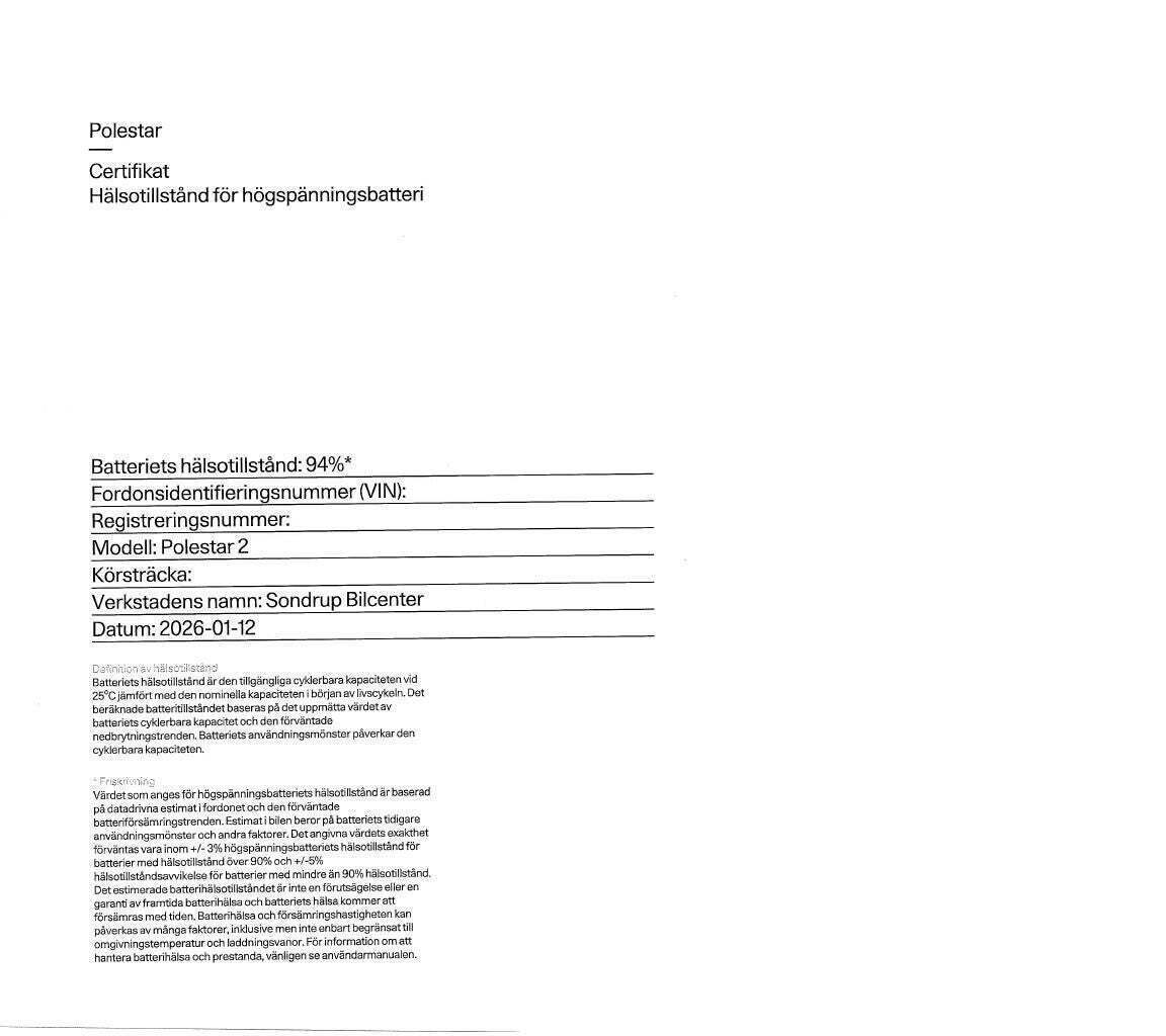 Sort Polestar 2 fra 2022