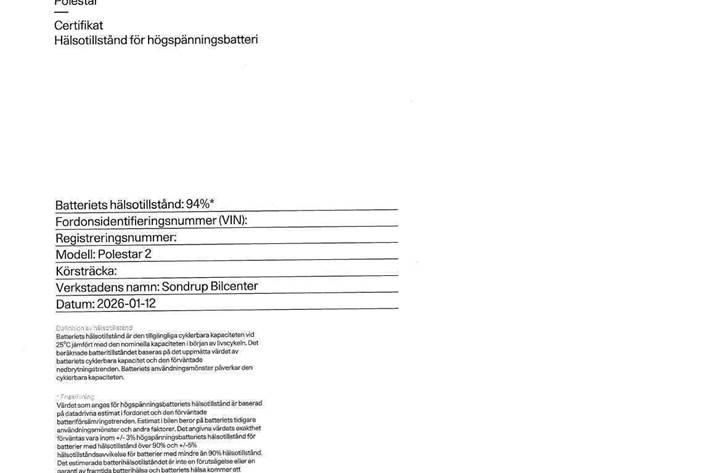 Sort Polestar 2 fra 2022