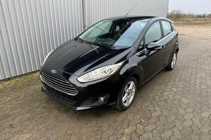 Sort Ford Fiesta fra 2013 set udefra