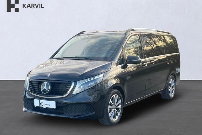 Sort Mercedes EQV300 fra 2024 set udefra