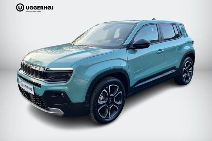 Blå Jeep Avenger fra 2024 set udefra