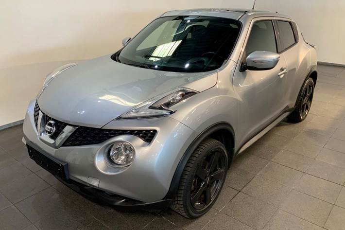 Grå Nissan Juke fra 2016 set udefra