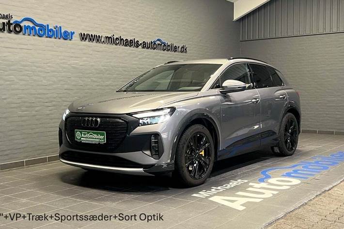 Grå Audi Q4 e-tron fra 2024 set udefra