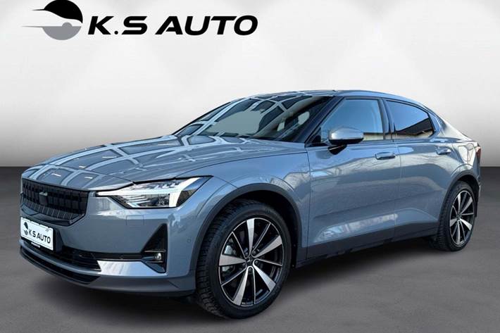 Grå Polestar 2 fra 2021 set udefra