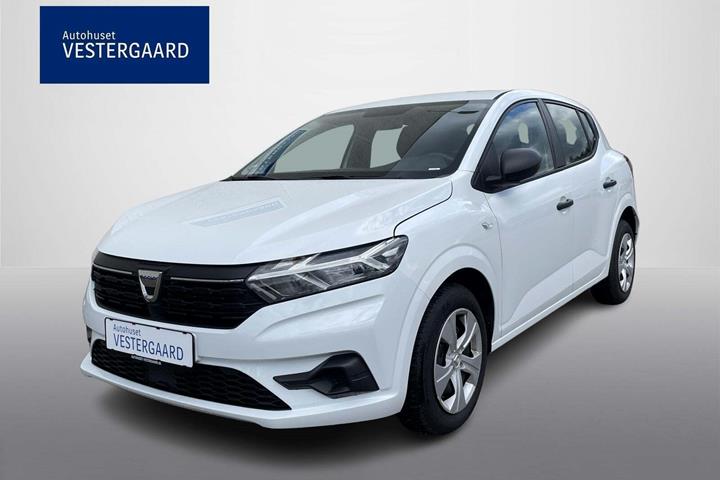 Hvid Dacia Sandero fra 2022 set udefra