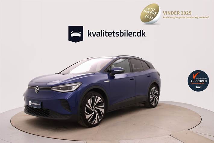 Blå VW ID.4 fra 2021 set udefra
