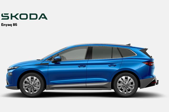 Blå Skoda Enyaq fra 2026