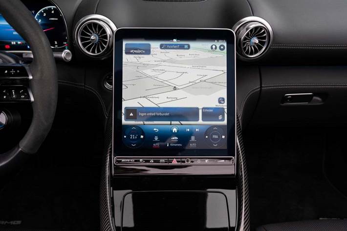 Sort Mercedes SL55 fra 2023 set indefra