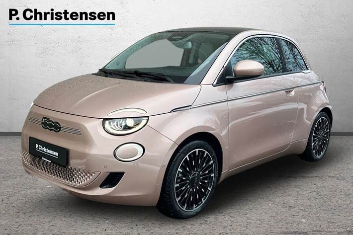 Grå Fiat 500e fra 2023 set udefra