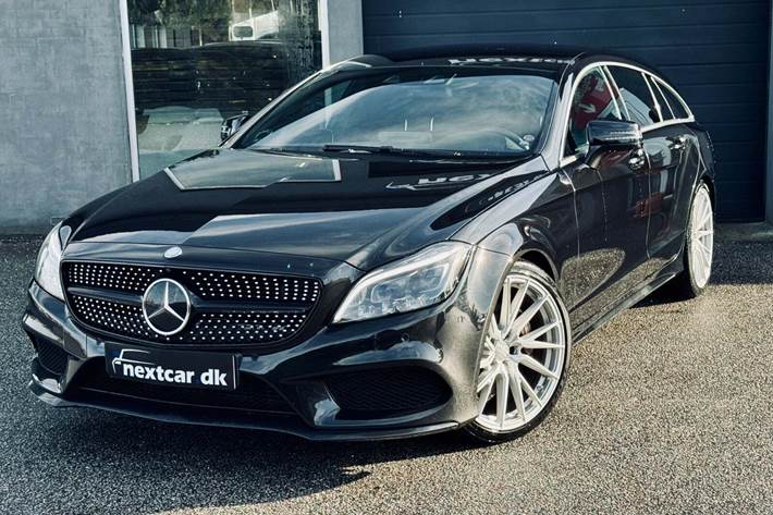 Sort Mercedes CLS350 d fra 2015 set udefra