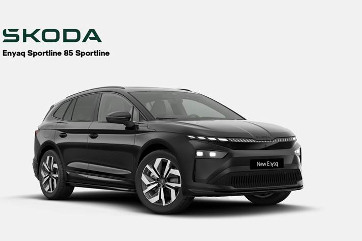 Sort Skoda Enyaq fra 2026 set udefra