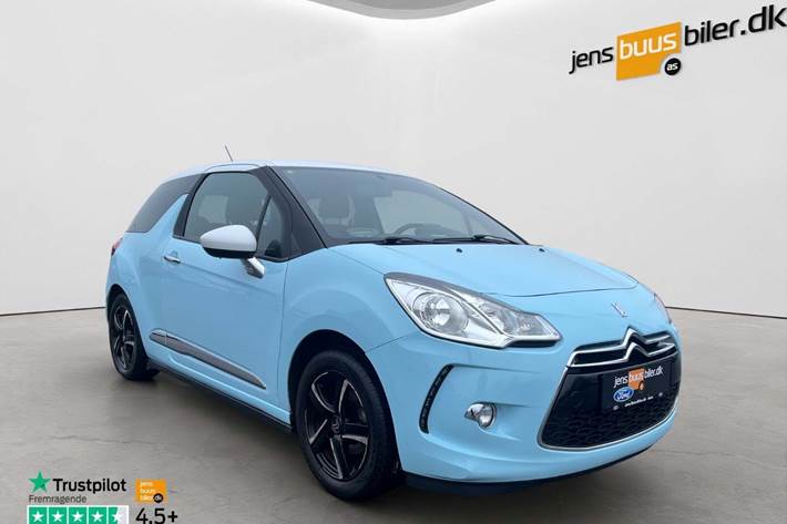 Blå Citroën DS3 fra 2012 set udefra
