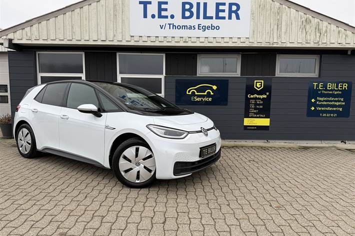Hvid VW ID.3 fra 2021 set udefra