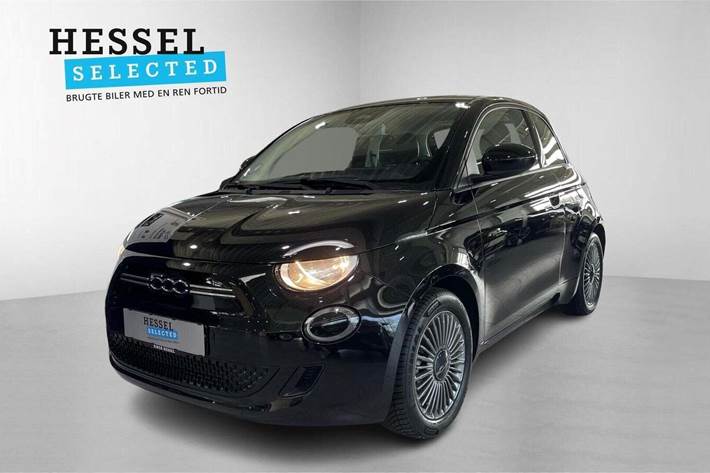 Sort Fiat 500e fra 2021 set udefra