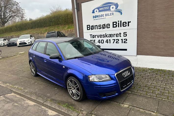 Blå Audi A3 fra 2008