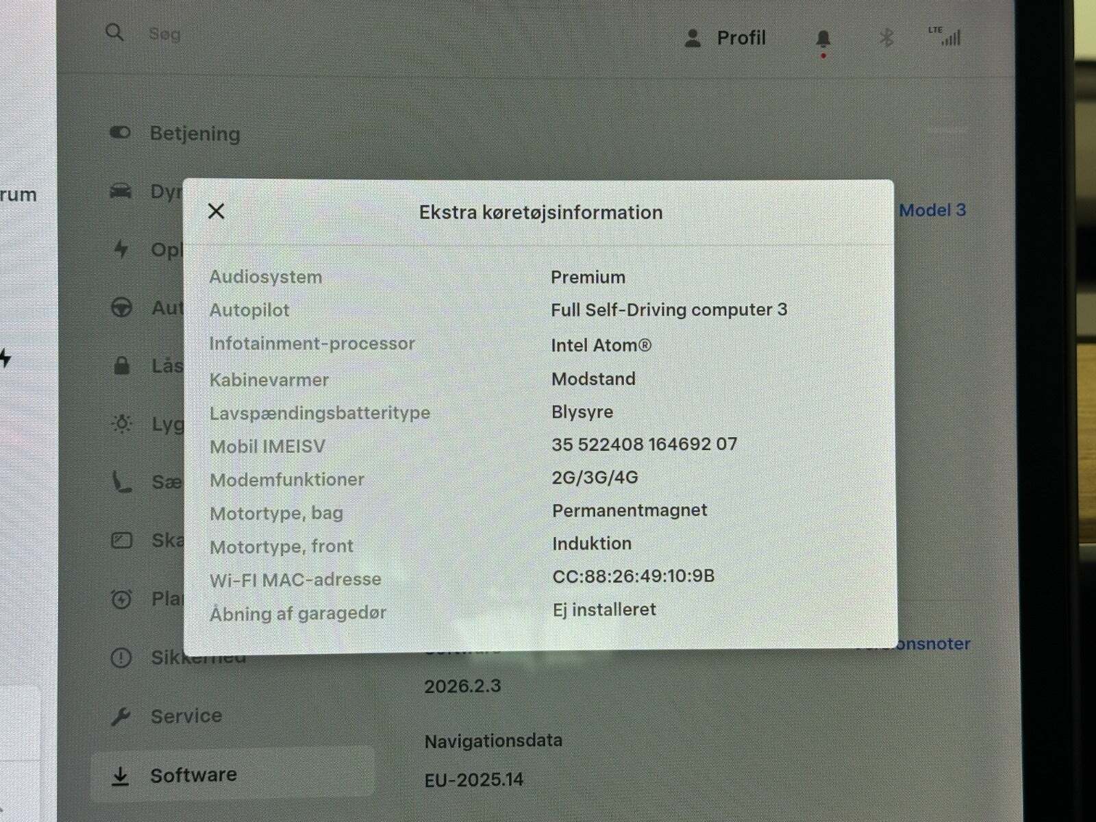 Grå Tesla Model 3 fra 2020