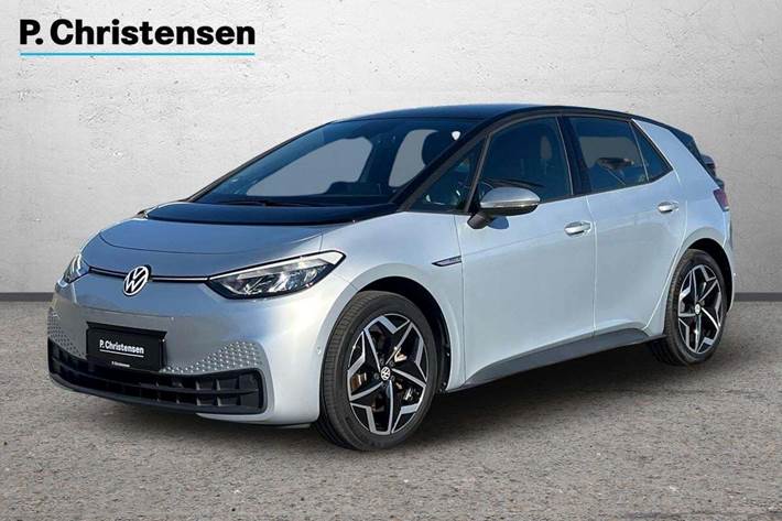 Sølv VW ID.3 fra 2022 set udefra