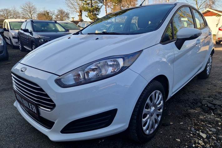 Hvid Ford Fiesta fra 2015 set udefra